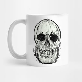 Halloween Pumpkin Skull Mug